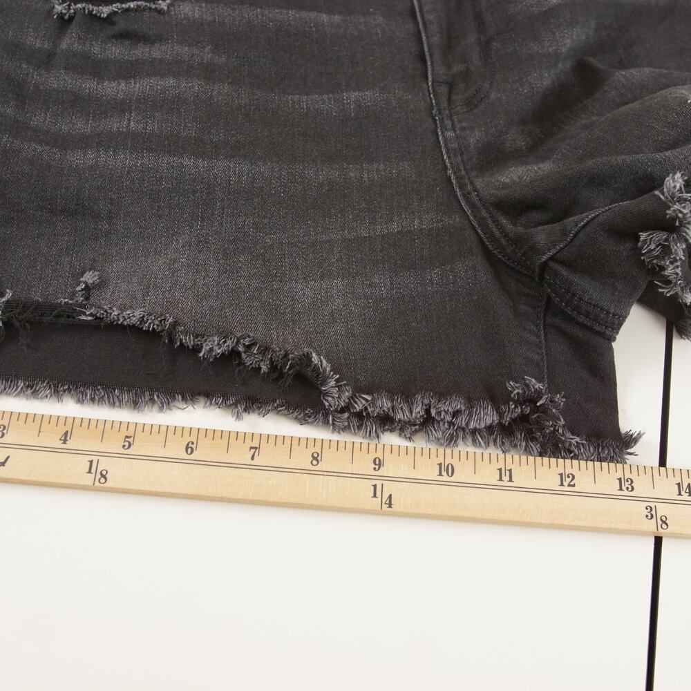 American Eagle Next Level High Rise Shortie Black Denim Jean Short Womens Sz 16 - Picture 6 of 10